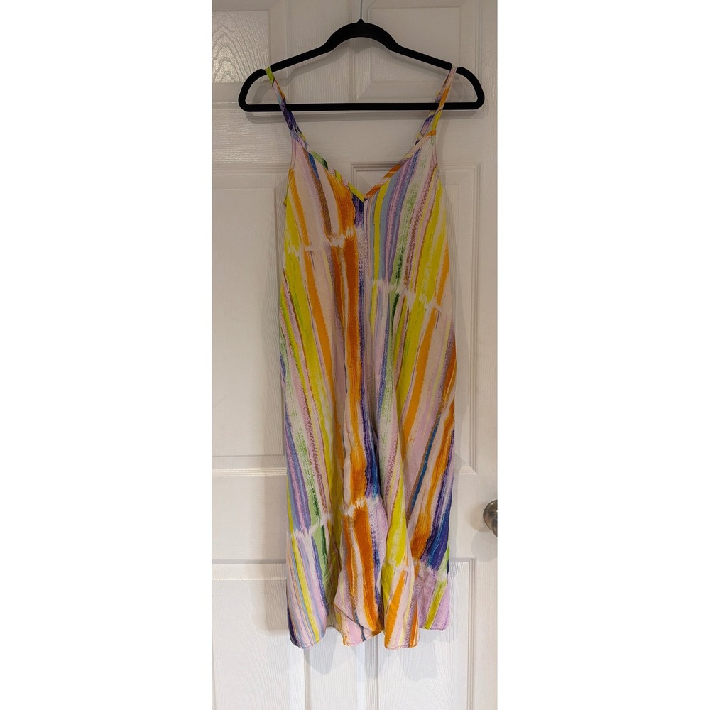 Jams World Skyline Rayon Jumpsuit Multi Color Stripe‎ Made in Hawaii Womens XS